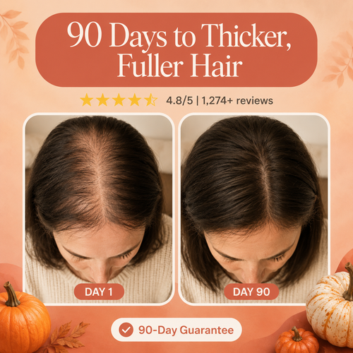 Beauty Dose 90-day top-view hair progress graphic