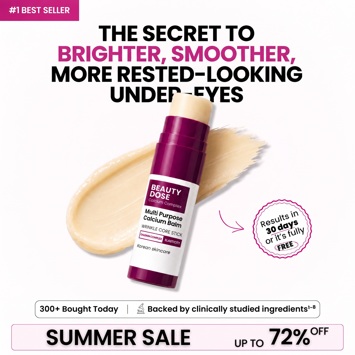 Beauty Dose Calcium Balm for brighter smoother rested-looking under-eyes