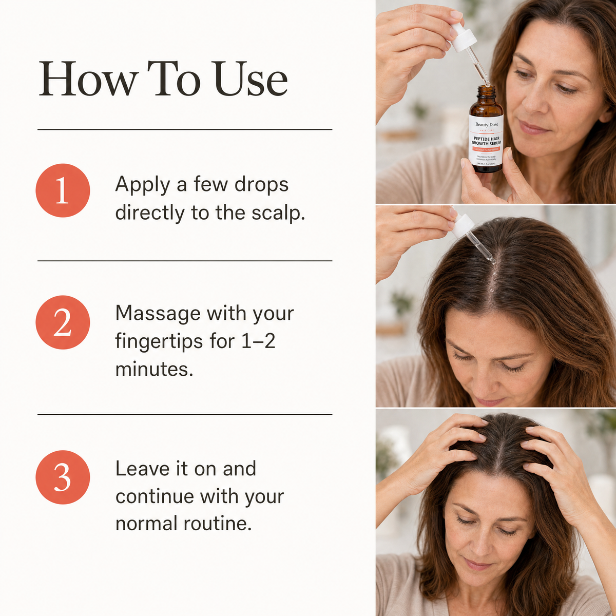 How to use Beauty Dose Peptide Hair Serum